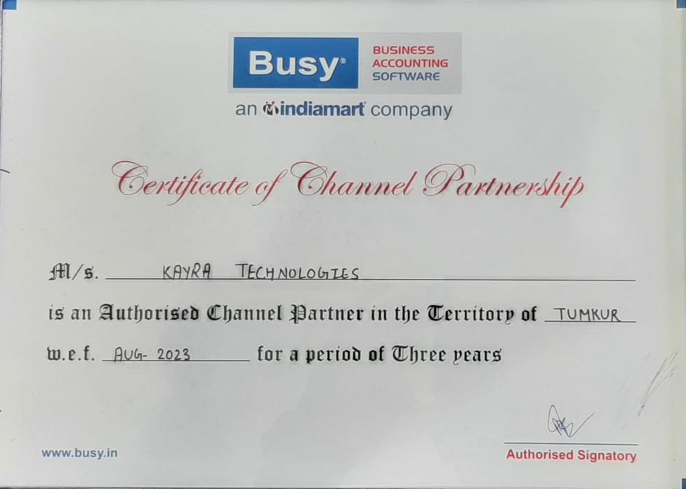 Official partner certificate
